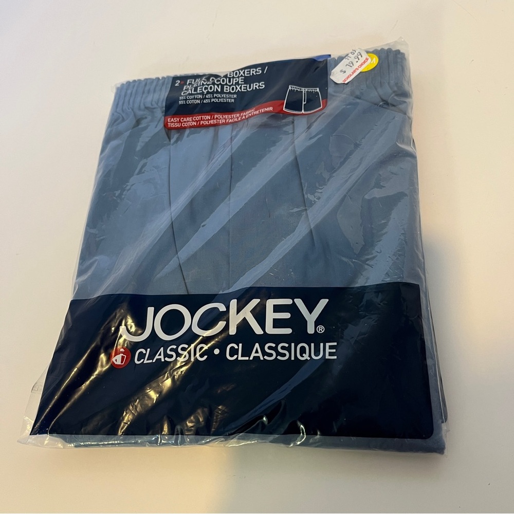 Vintage 2005 Jockey Classic Full Cut Boxers NEW Men's Medium 2 Pairs Pack Blue